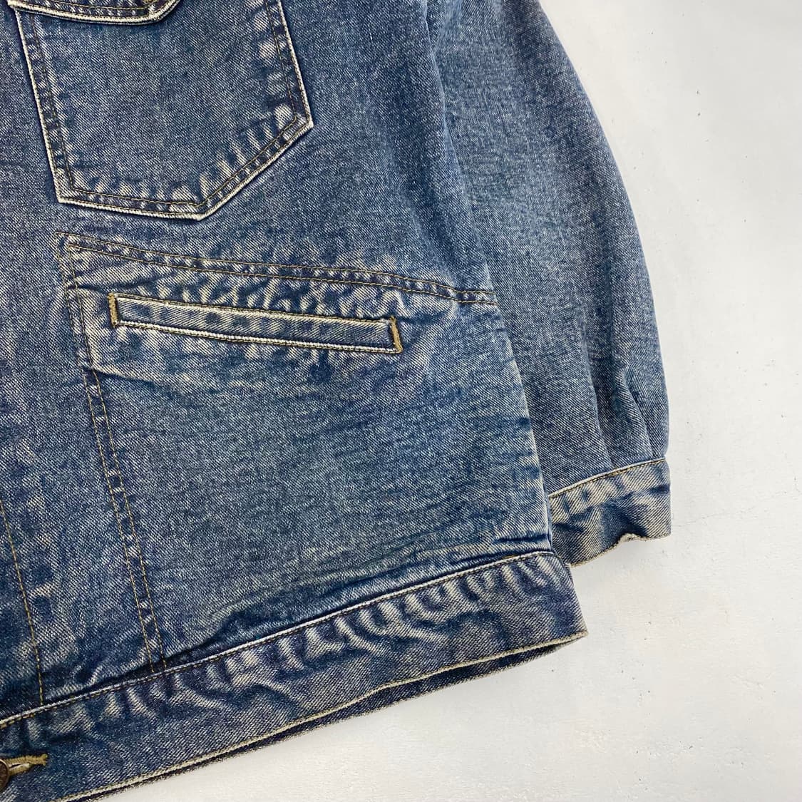 90s 갭 빈티지 레더 카라 포켓 데님 트러커 자켓 (105) 상품이미지6