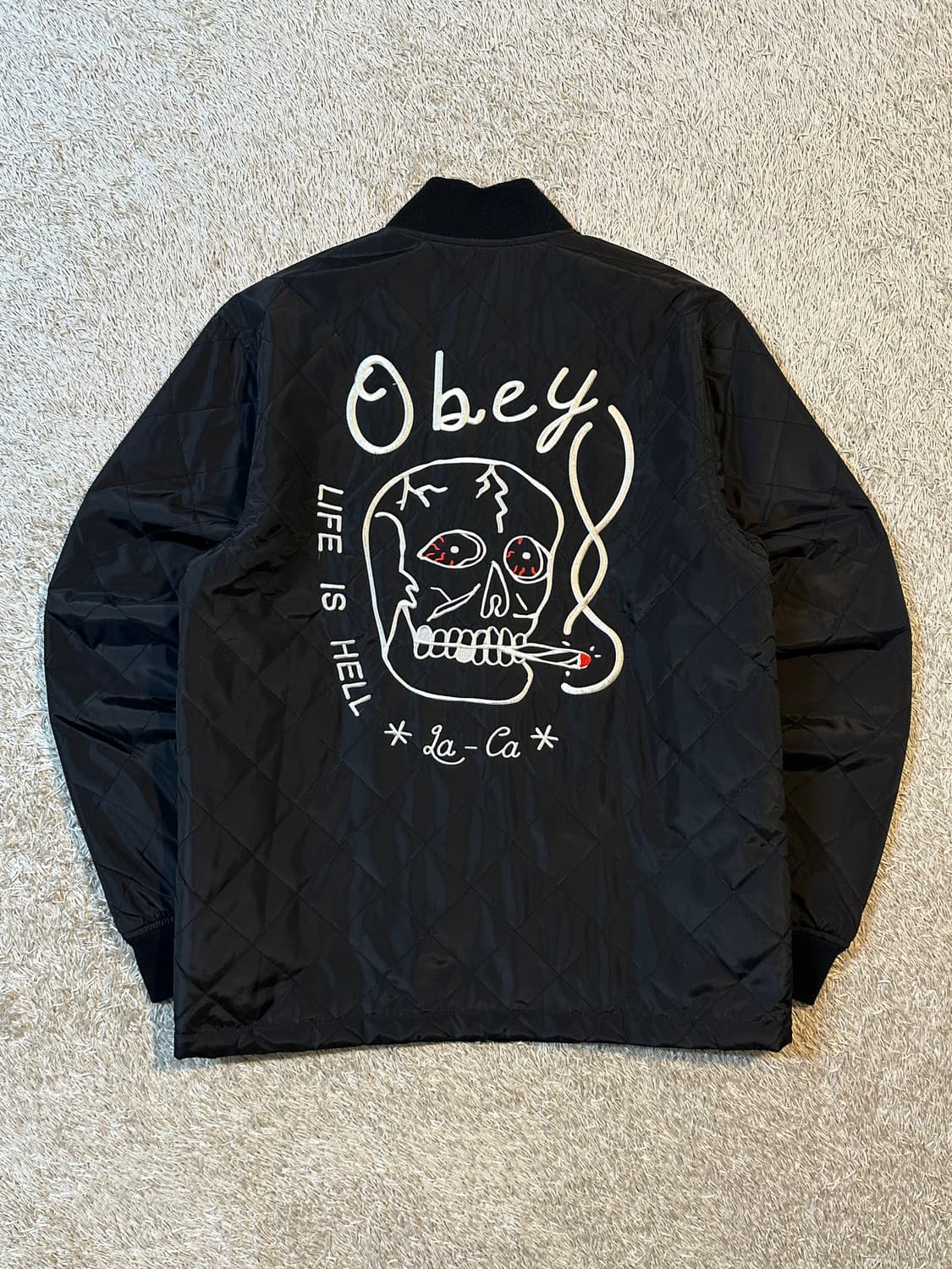 매장판) 오베이 OBEY SAVAGE HELL 퀄팅 봄버 자켓 블랙 상품이미지1