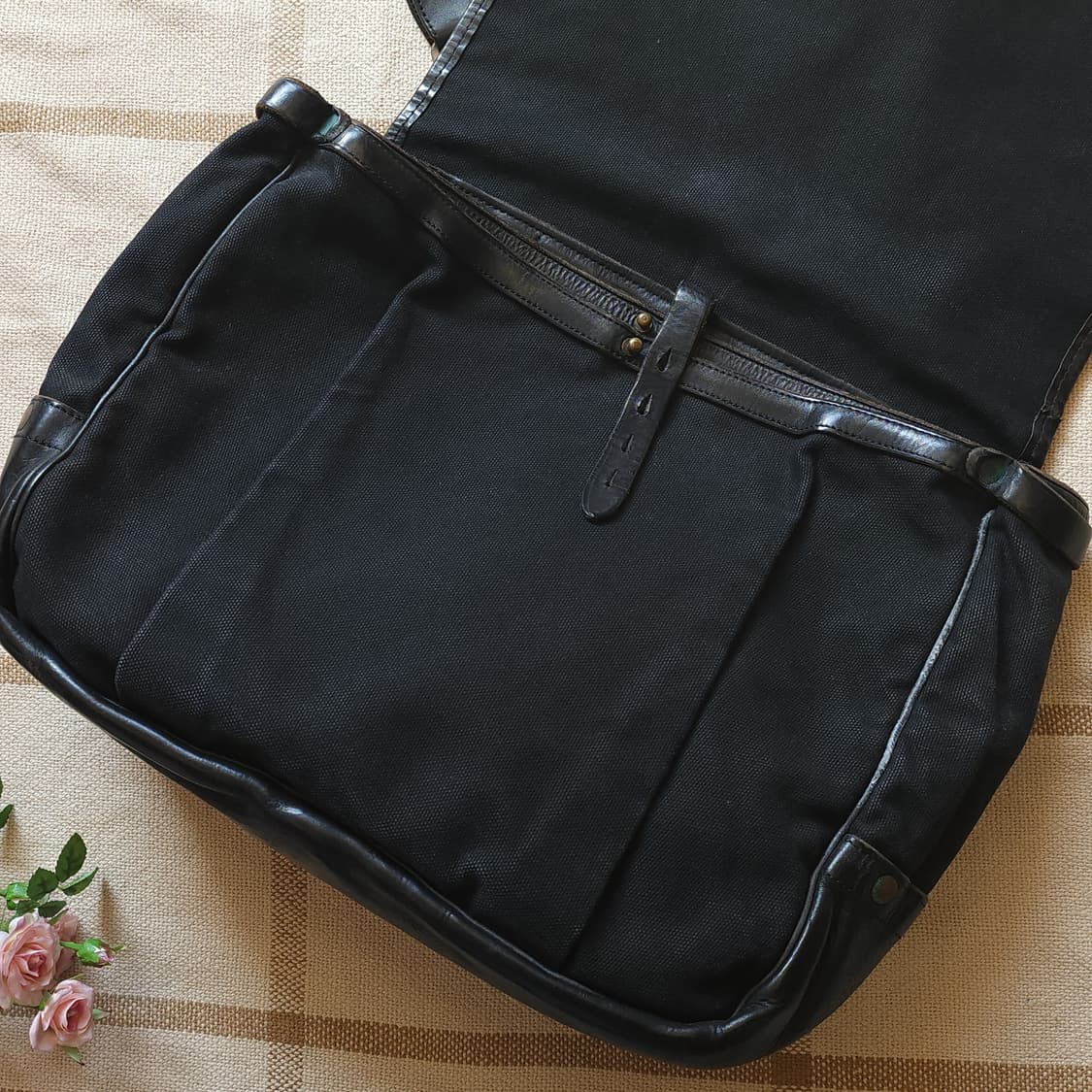 90s 폴로 퍼플라벨 캔버스 레더 포스트맨 메신져백 크로스백 상품이미지3