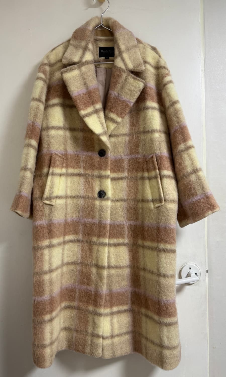 Thursday Island써스데이아일랜드 체크 울져지 롱코트 M 상품이미지1