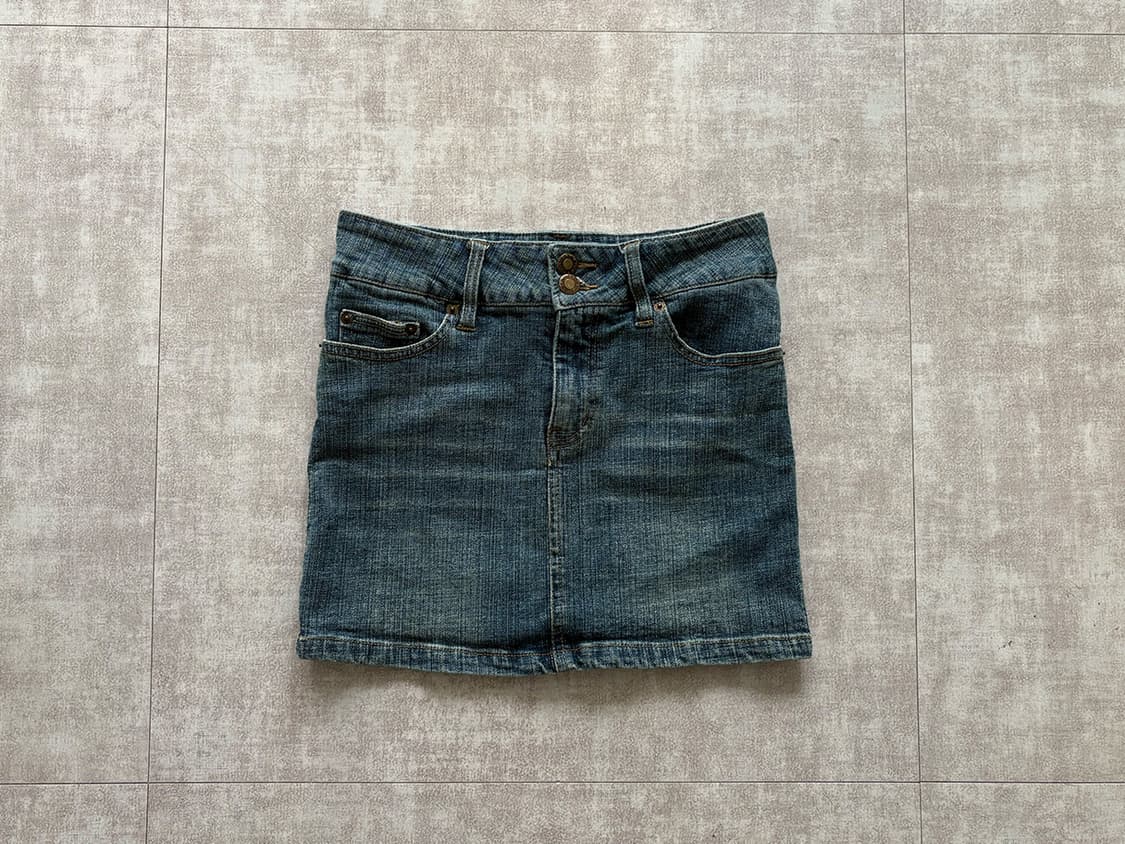 western denim mini skirt 상품이미지4
