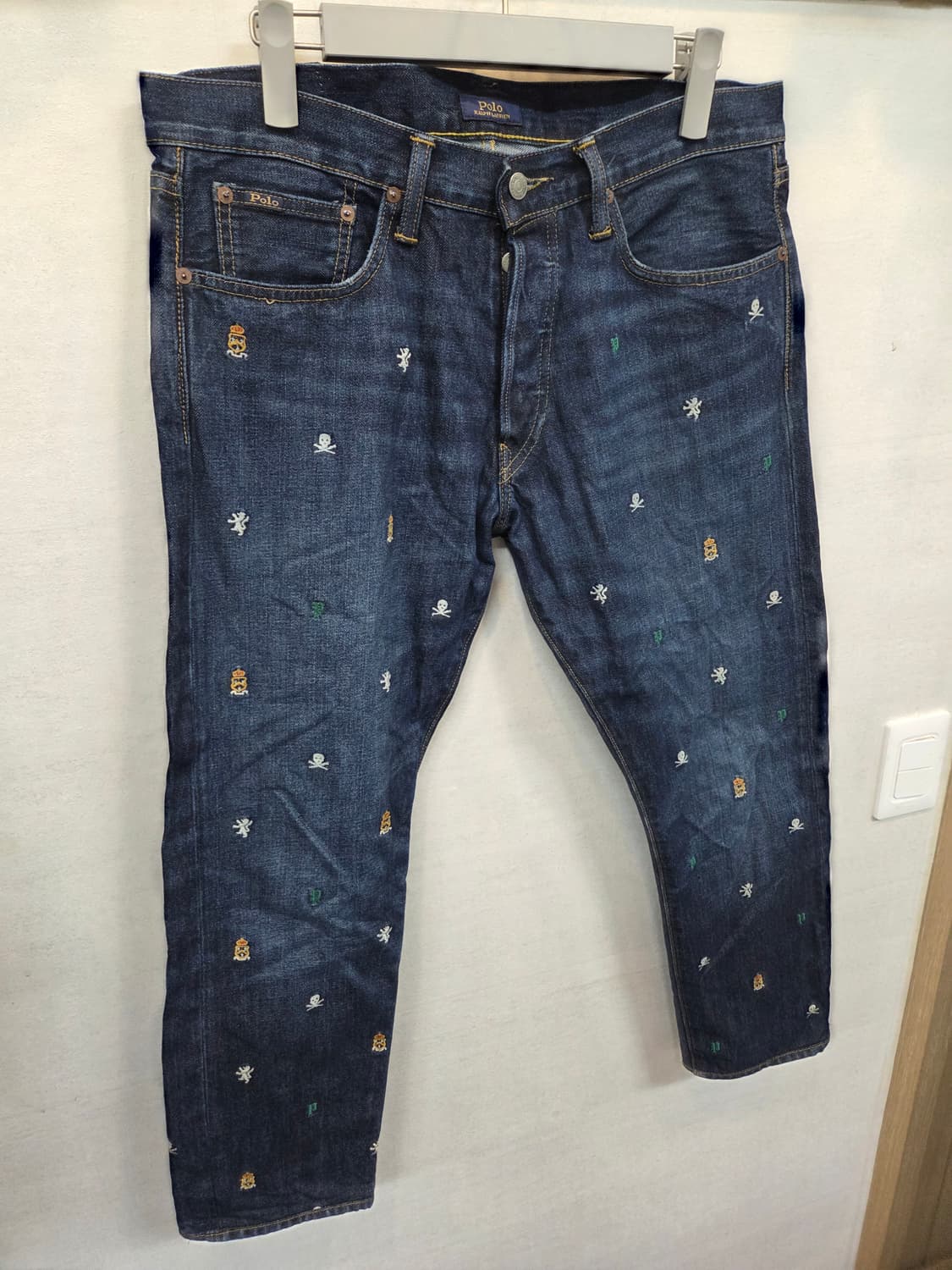 폴로랄프로렌 라이온 스컬 크라운 멀티자수로고 데님팬츠 33 상품이미지6