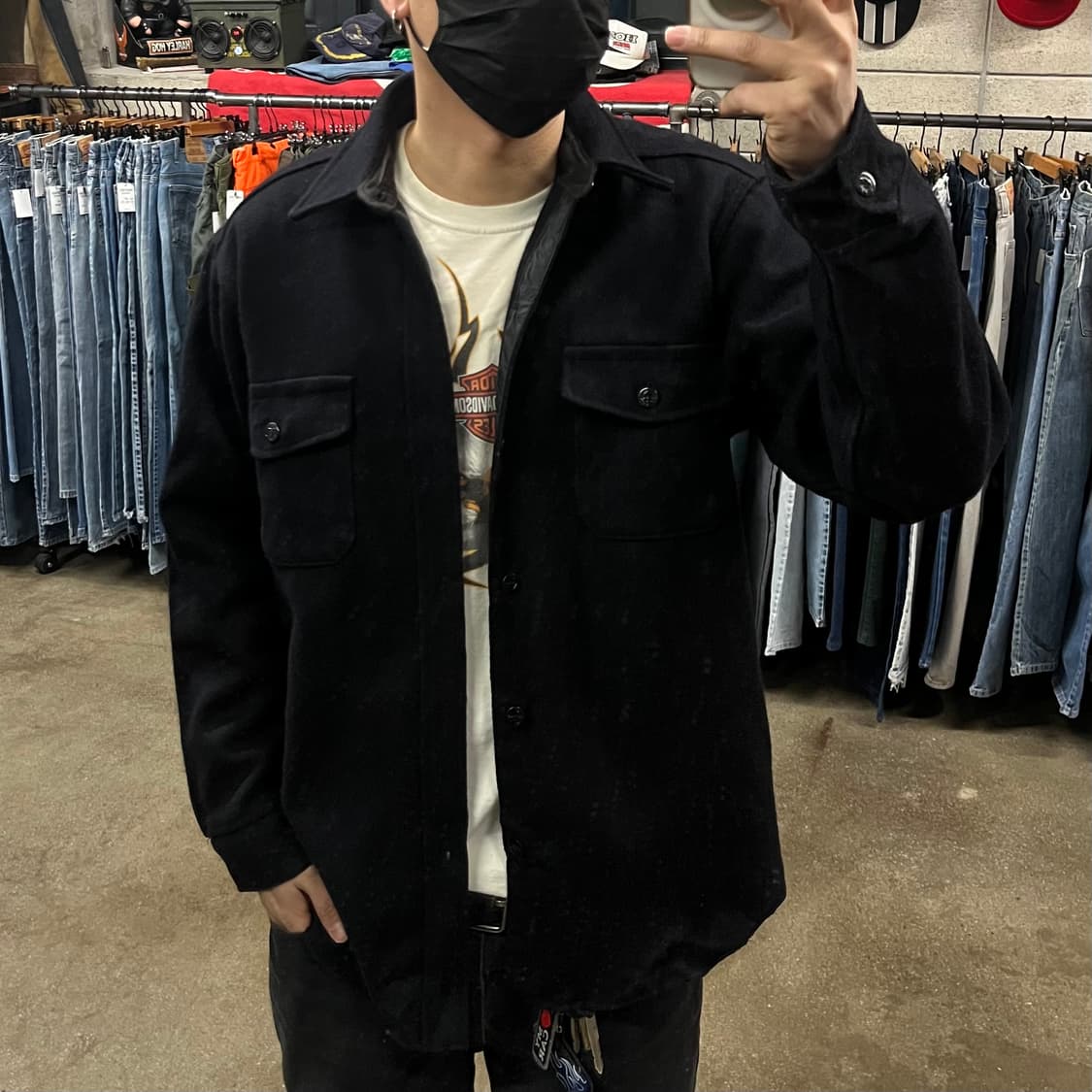 80s Melton 헤비 울 셔츠 (105) 상품이미지5