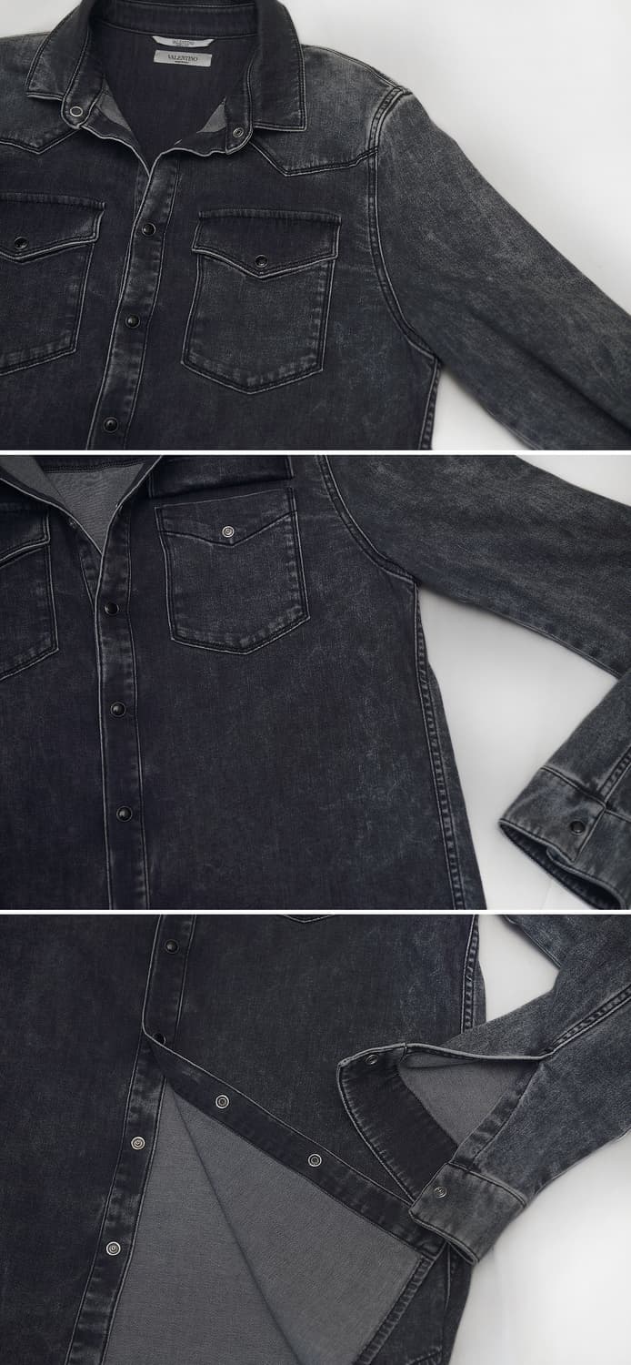 발렌티노 워시드 데님 웨스턴 셔츠 버튼 자켓 (48 / 100) 상품이미지8