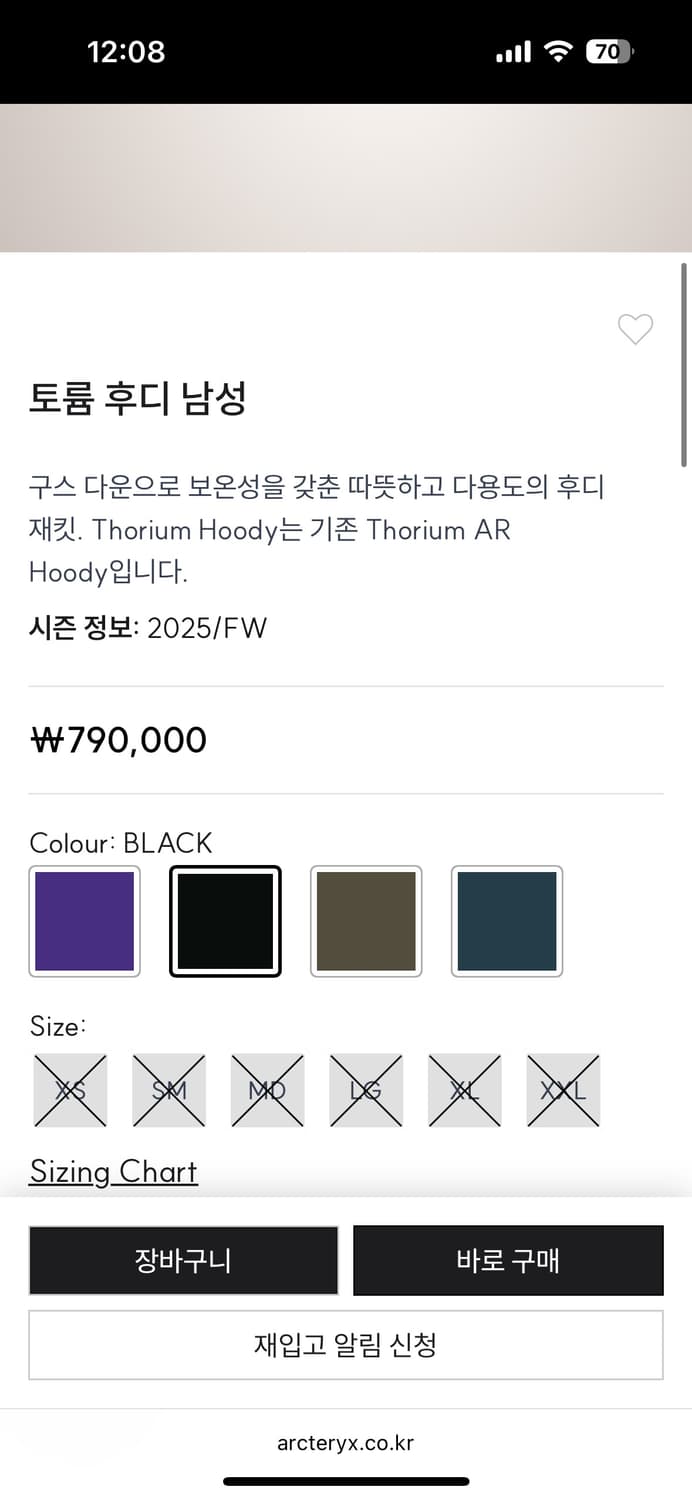 아크테릭스 토륨후디 남성s 상품이미지2