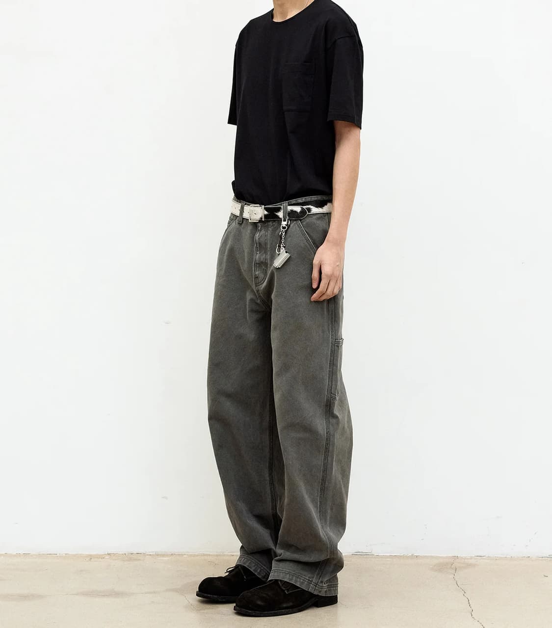 쿠어 수피마 세미오버핏 u넥 티셔츠 상품이미지5