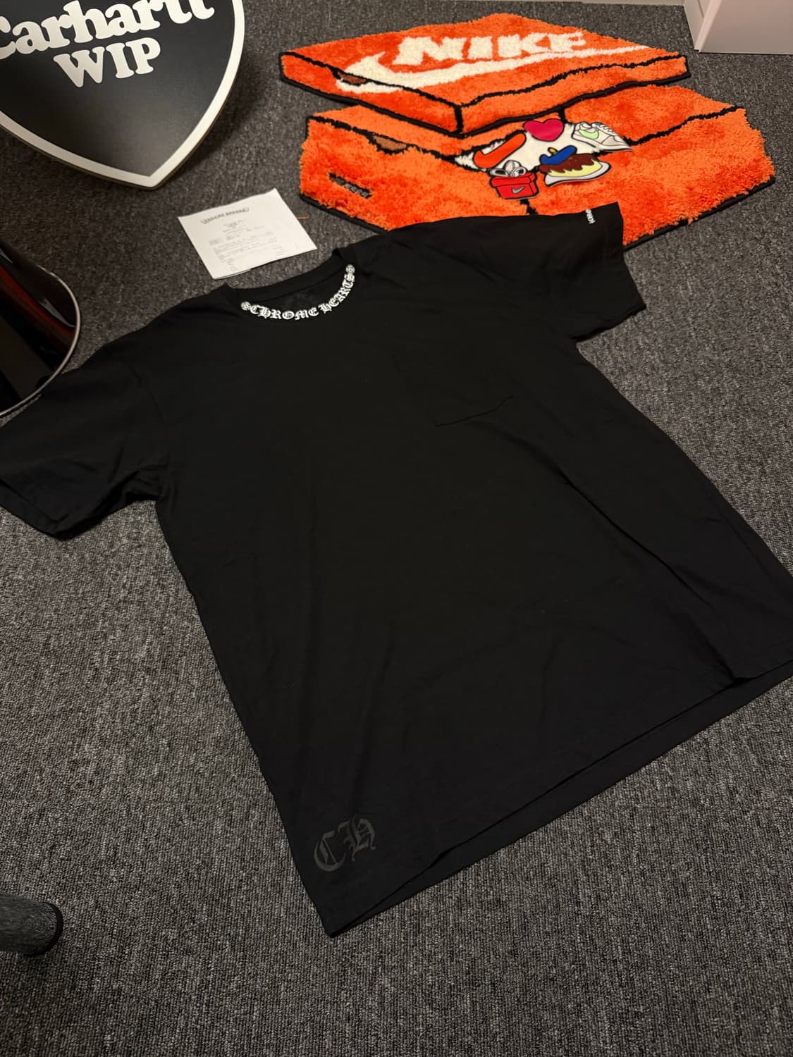 [XL] 크롬하츠 숏 슬리브 포켓 크루 넥로고 반팔 티셔츠 블랙 상품이미지2