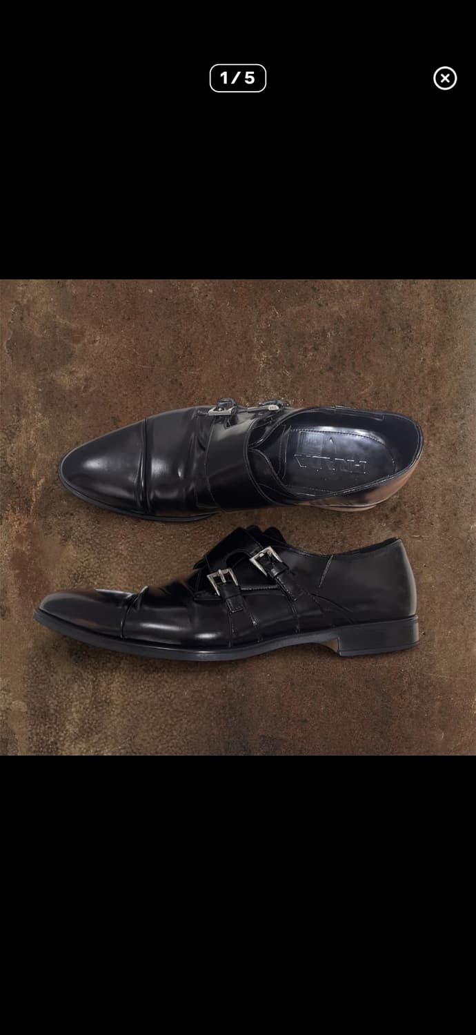 프라다 더블 몽크 스트랩 더비 슈즈 상품이미지1