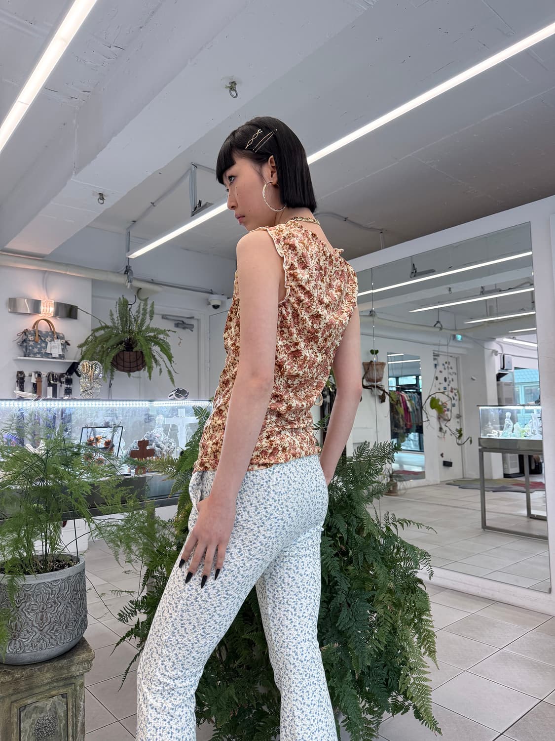 velour floral top 상품이미지3