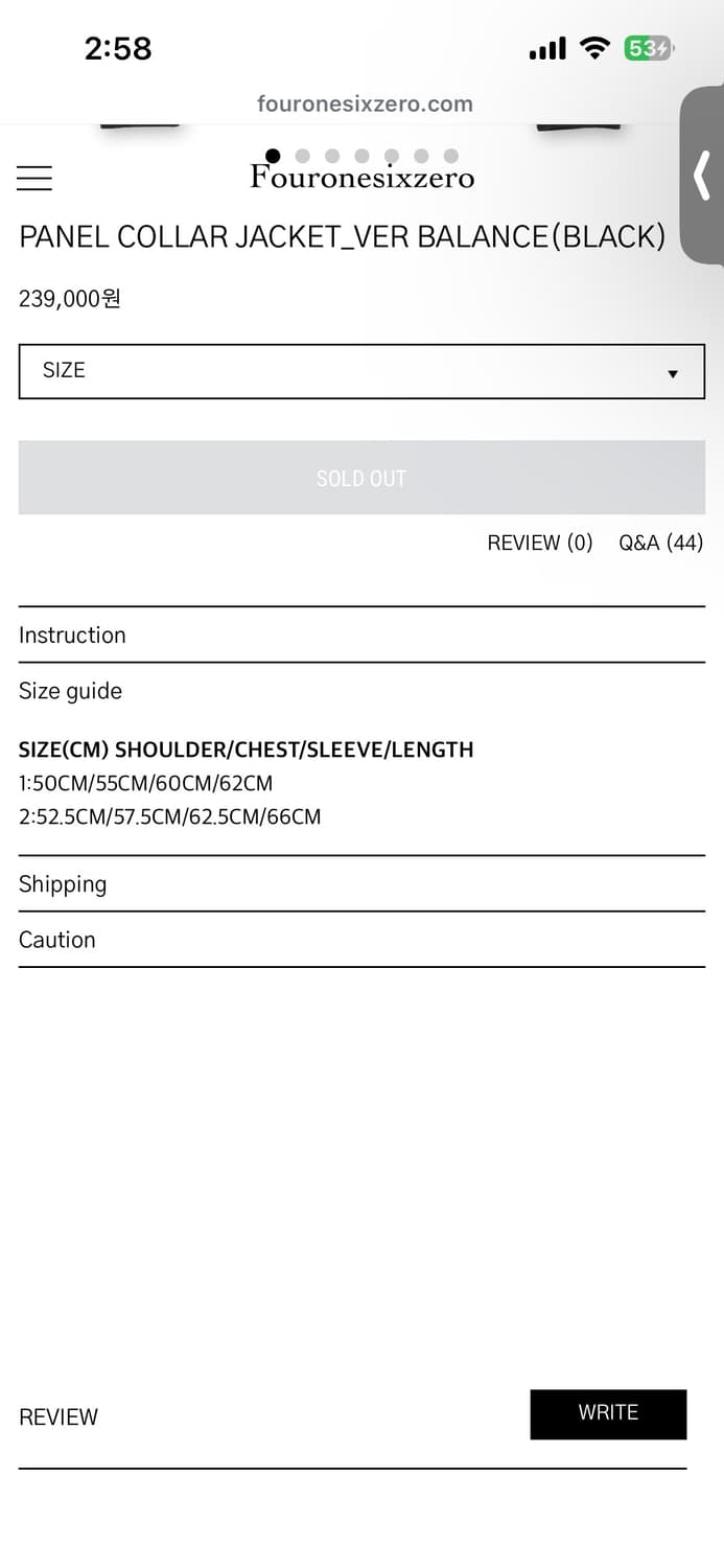 fouronesixzero 4160 사일육공 자켓 판매 상품이미지2