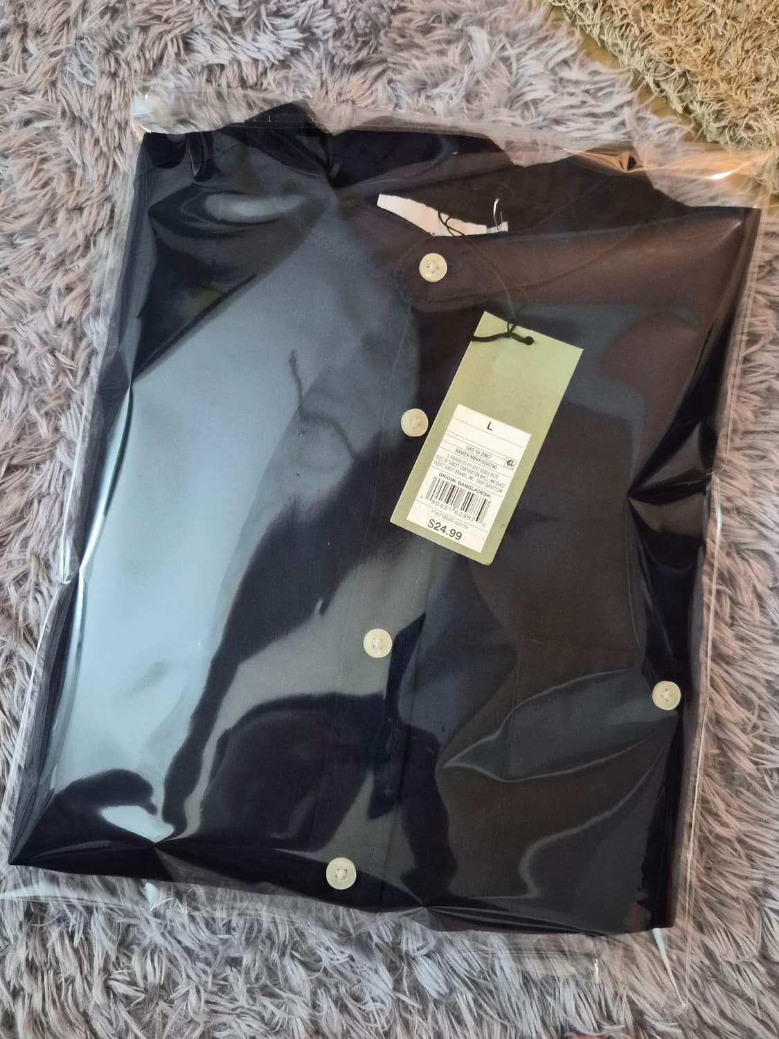 [XL-105]USA 굿펠로우 린넨 차이나카라 셔츠 네이비 상품이미지2