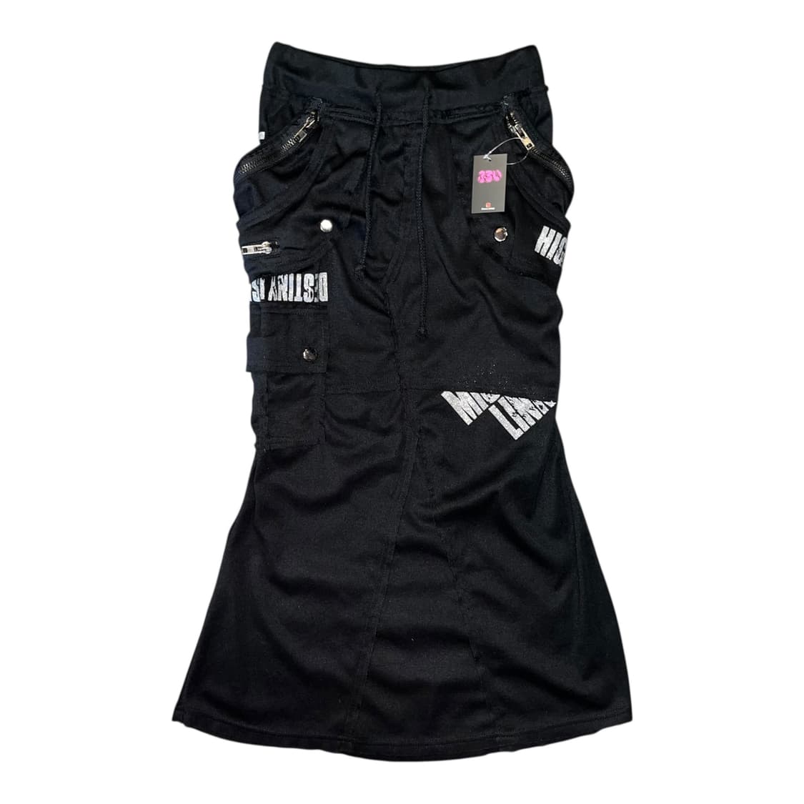 Edge line 엣지라인 밴딩 글리터프린팅 롱 스커트 펑크y2k갸루 상품이미지1