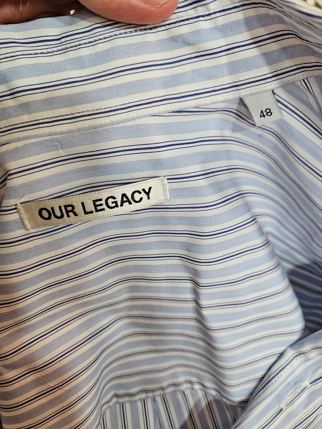 아워레가시 스트라이프 버로우드 셔츠 48사이즈 상품이미지3