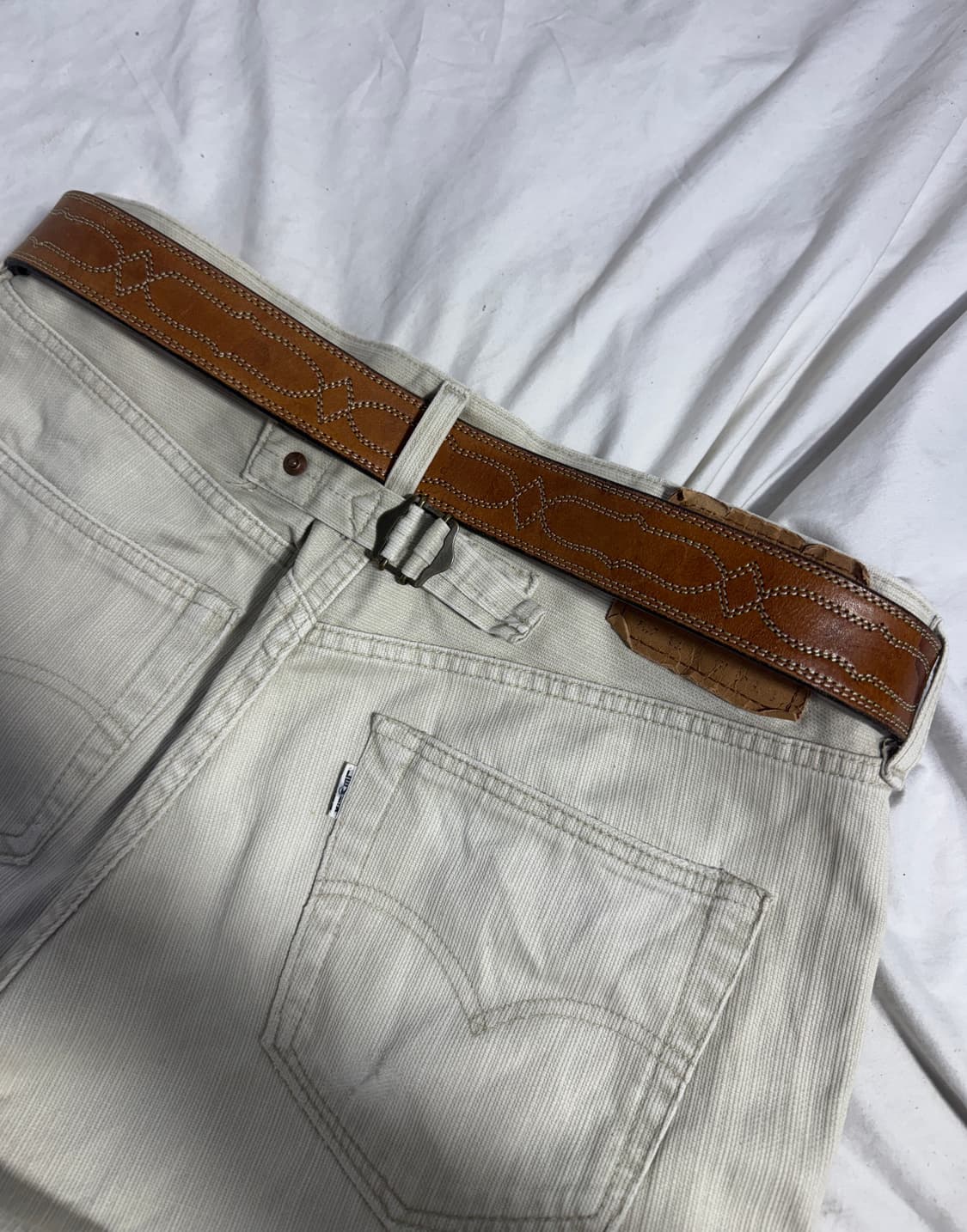 빈티지 웨스턴 스티치 레더 벨트 상품이미지2