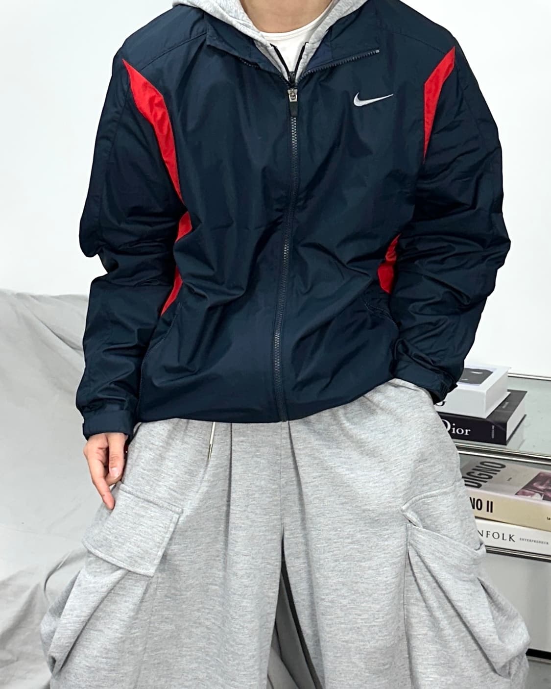 나이키 90s 네이비 레드 바람막이 XL 상품이미지2