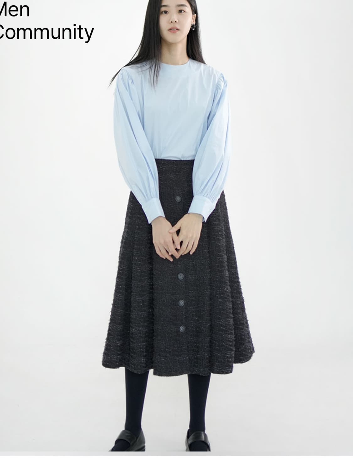 유노이아 차밍 블라우스 하늘색 상품이미지1