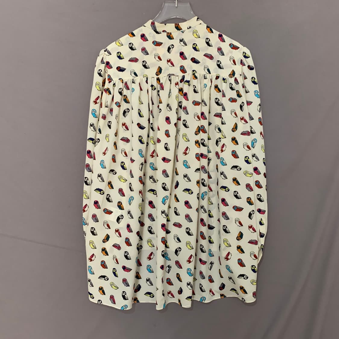 럭키슈에뜨 올빼미 패턴 주름 블라우스 셔츠 상품이미지2