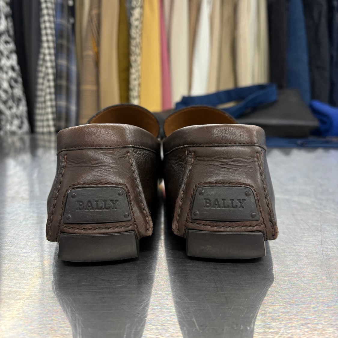 Bally 발리 브라운 가죽 로퍼 슈즈 255mm 상품이미지6