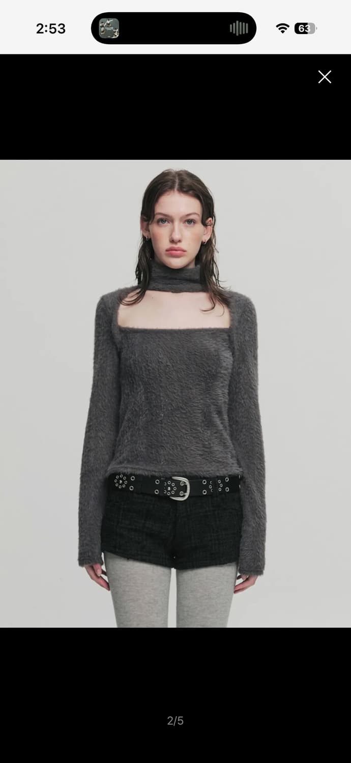 세릭 EMPTY SQUARE POINT TOP / CHARCOAL 상품이미지1