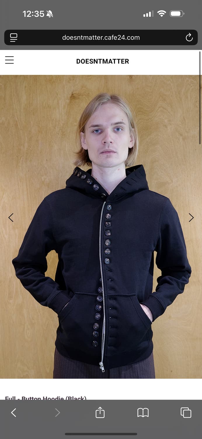 doesntmatter Button Hoodie (Black) 2사이즈 상품이미지1