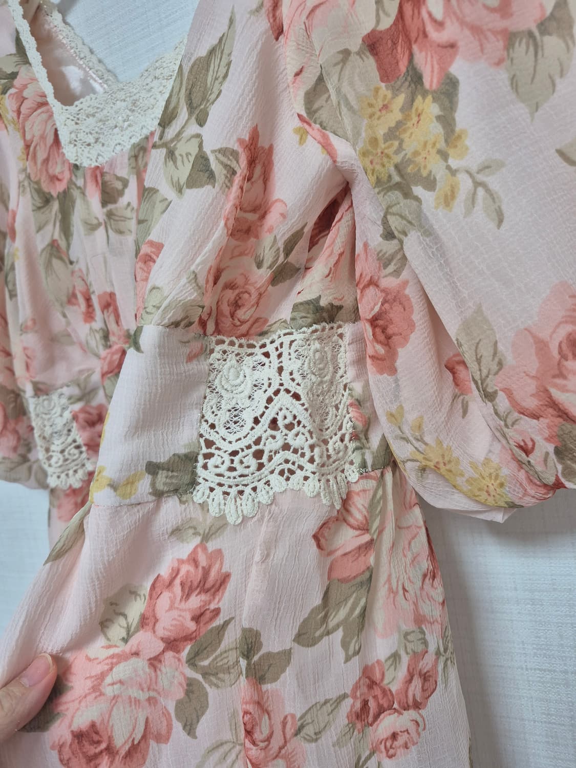 리즈리사 수선품 초고전템 히메갸루 앤틱플라워 핑크 블라우스 상품이미지4