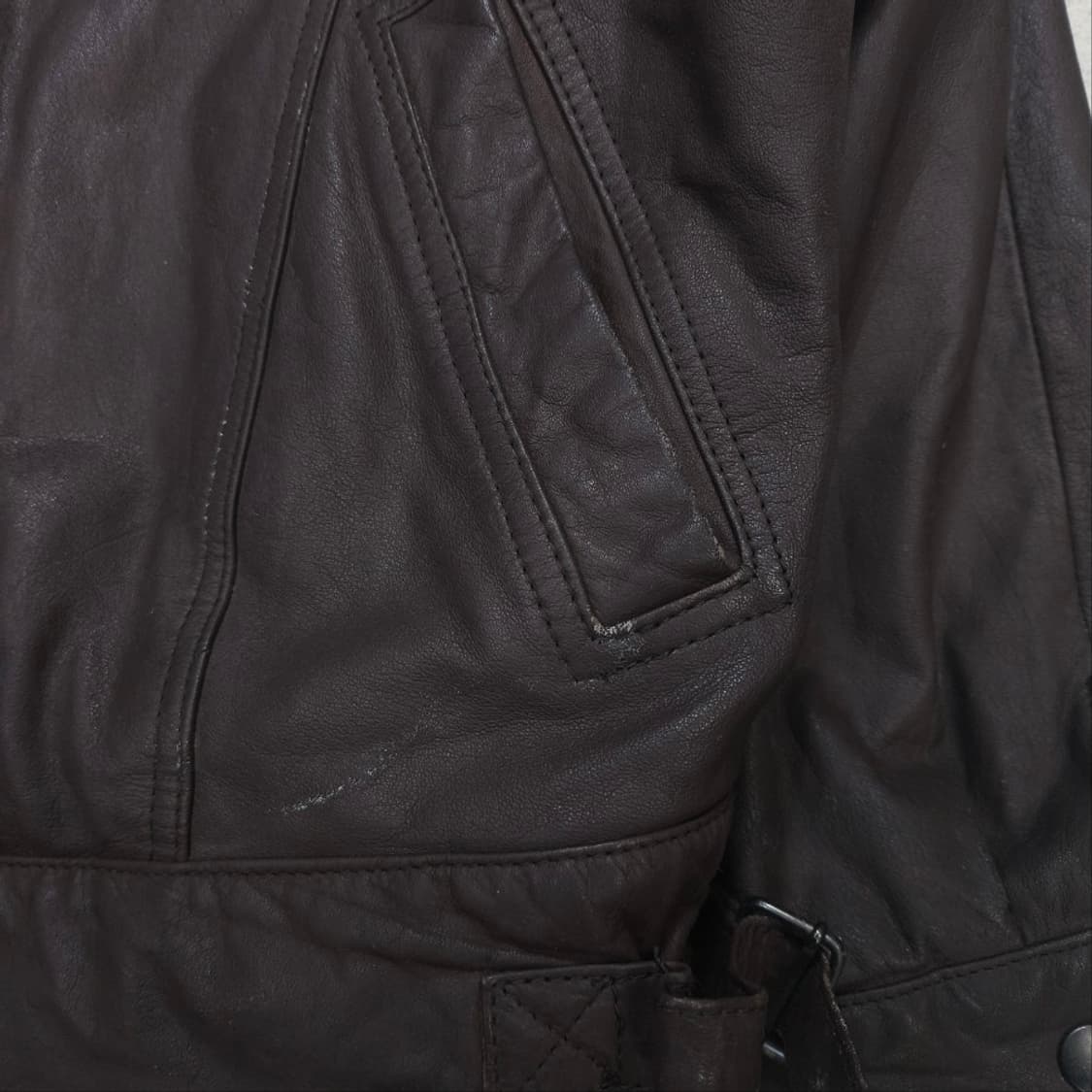 90s 소가죽 봄버 자켓 XL 상품이미지10