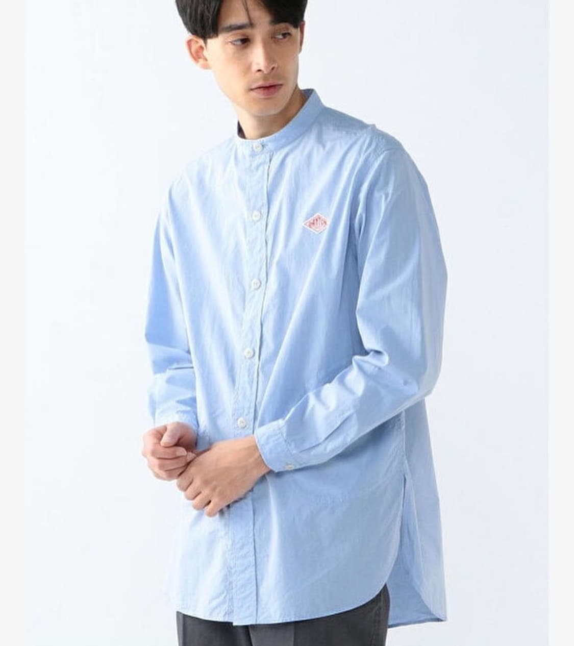 DANTON - POPLIN BAND COLLAR SHIRT 상품이미지2