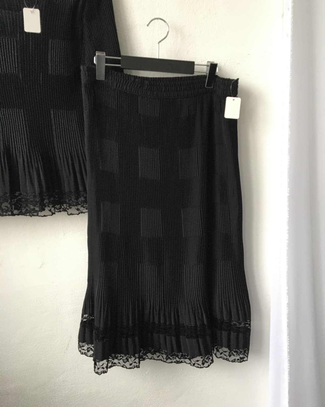 Lace trimming pleats set up 상품이미지3