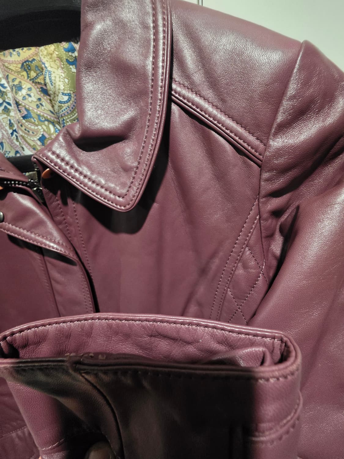 여성 양가죽 자켓 자주색77 상품이미지3