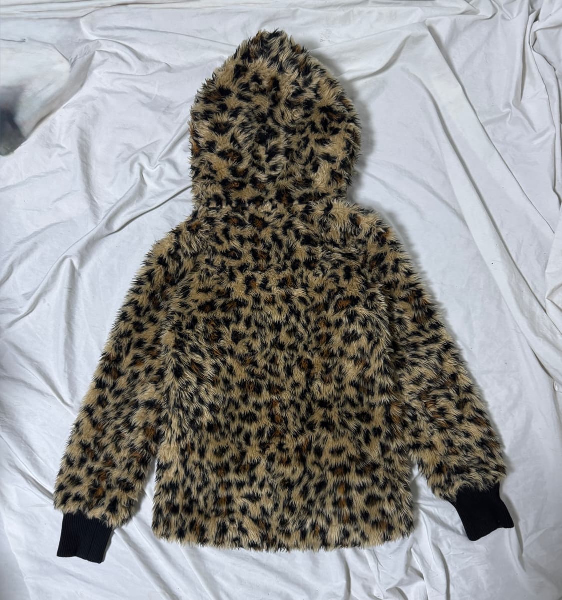 Glad news 스터드 레오파드 퍼 후드집업 y2k 펑크 갸루 상품이미지2