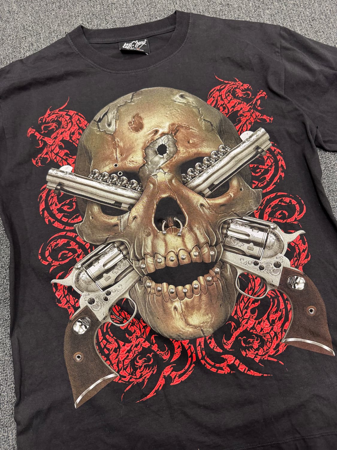 M)Rock chang 빈티지 스컬 피어싱 프린팅 롱슬리브 상품이미지5