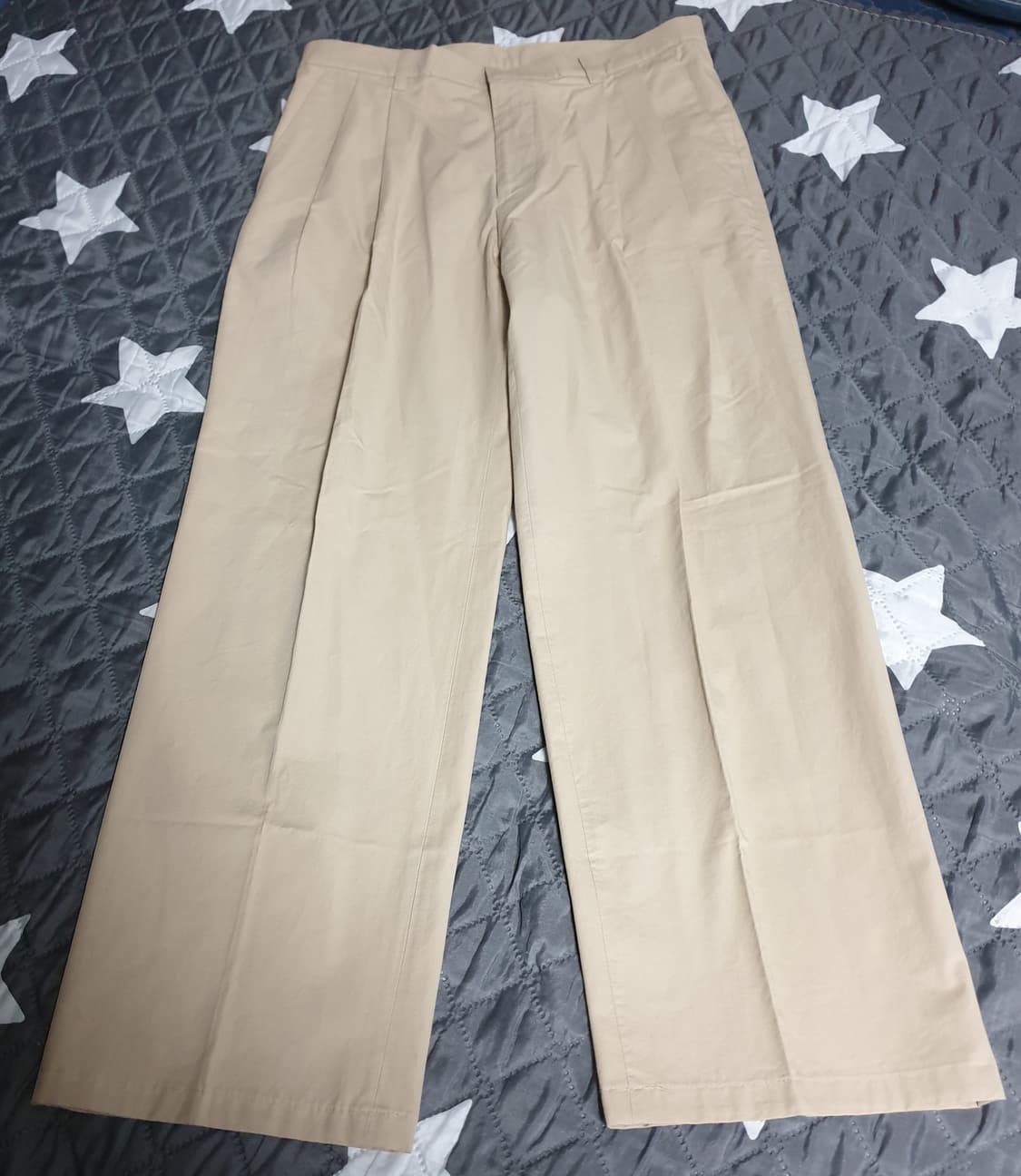 MIDDLE 투턱 와이드 팬츠 베이지 (M) 상품이미지1