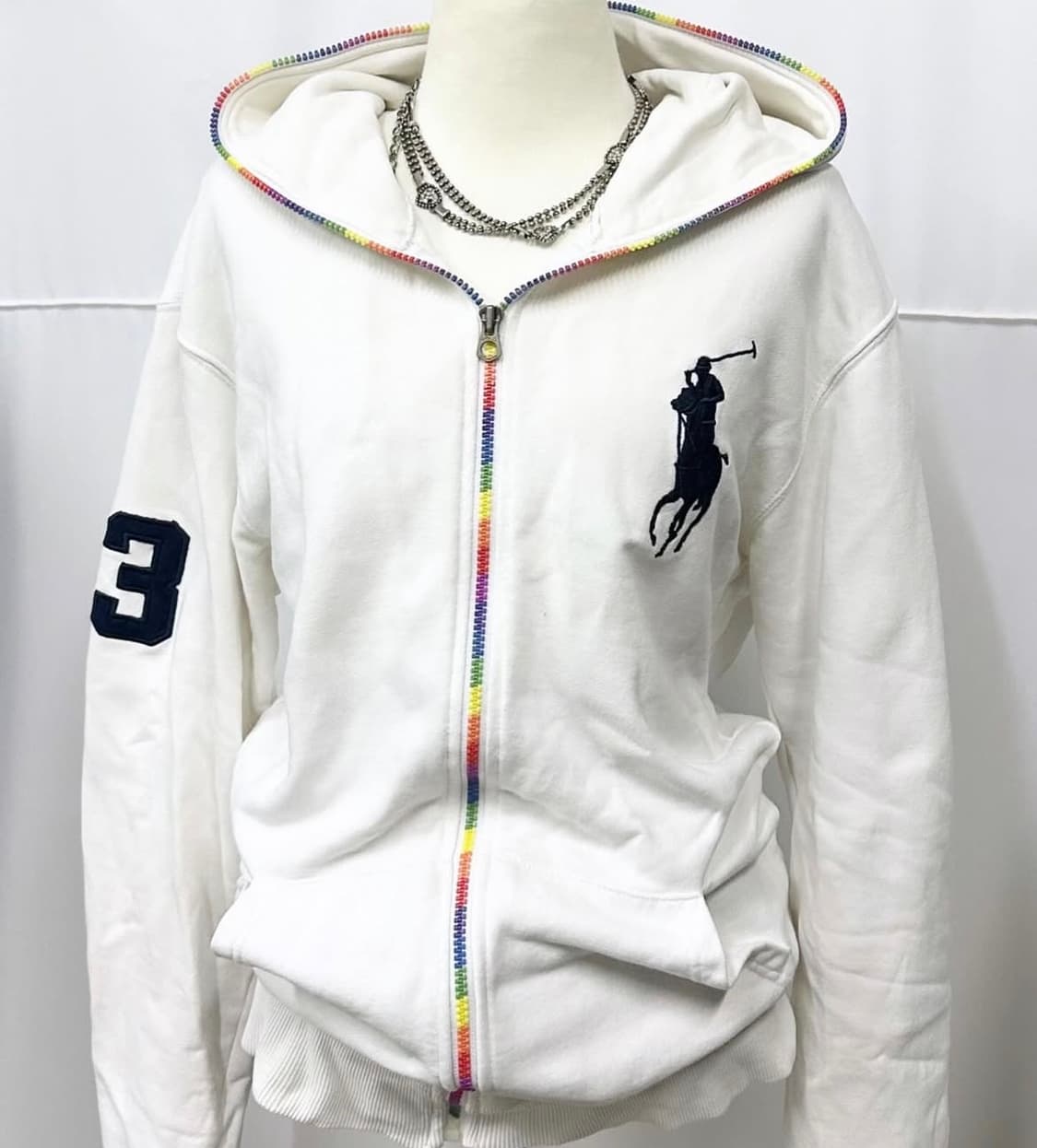 폴로랄프로렌 빅포니 화이트 후드집업 상품이미지1