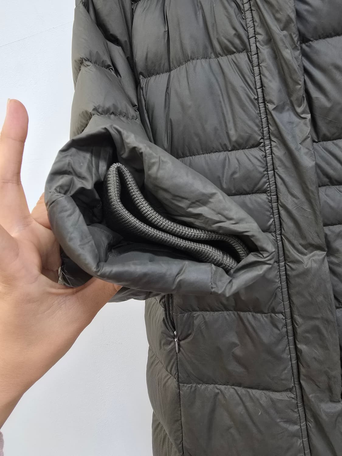 닥스 라인 예쁜 구스 롱패딩 카키 상품이미지6