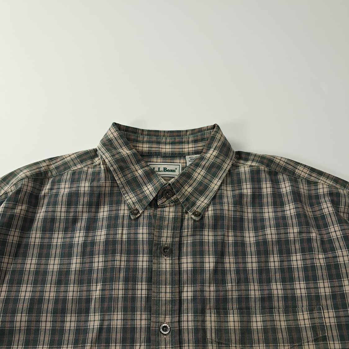CK387 L 엘엘빈 90s 다크 그린 스몰 타탄 체크 셔츠 남방 상품이미지2