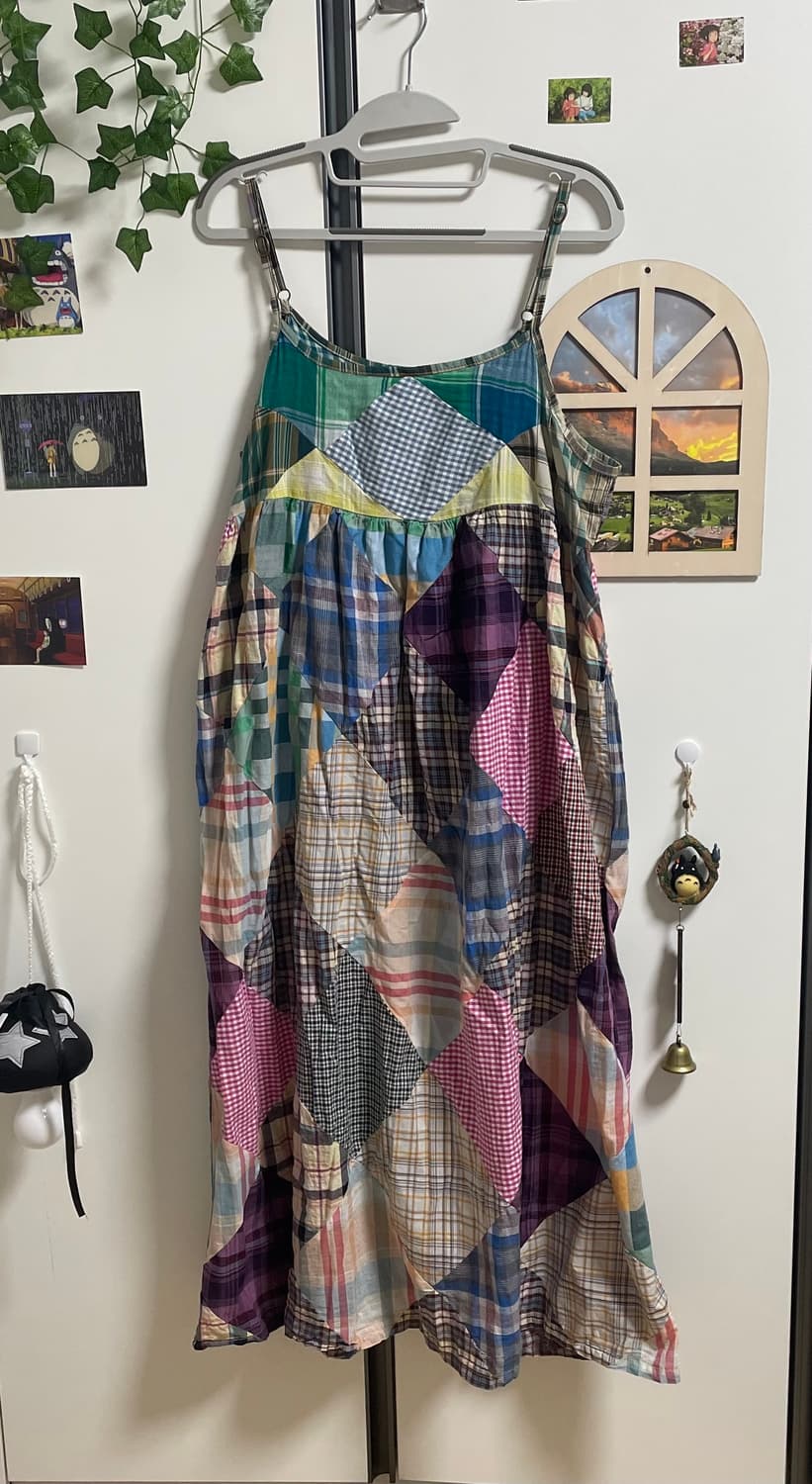 패치워크 롱원피스 상품이미지1