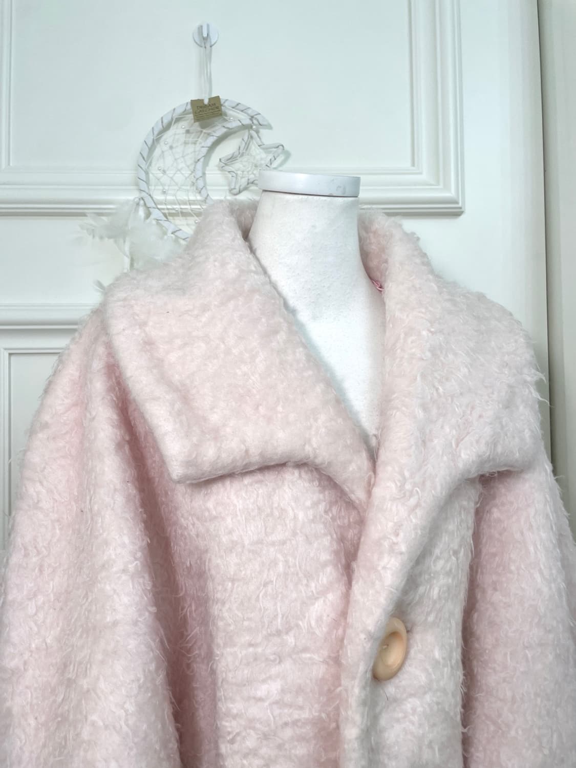 pink boucle hairy lovely midi coat 상품이미지5