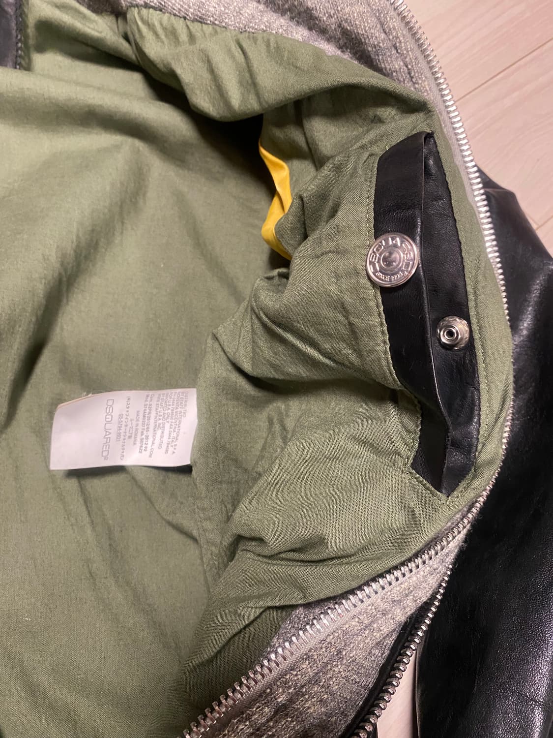 니트레이어드 라이더가죽 집업자켓 상품이미지5