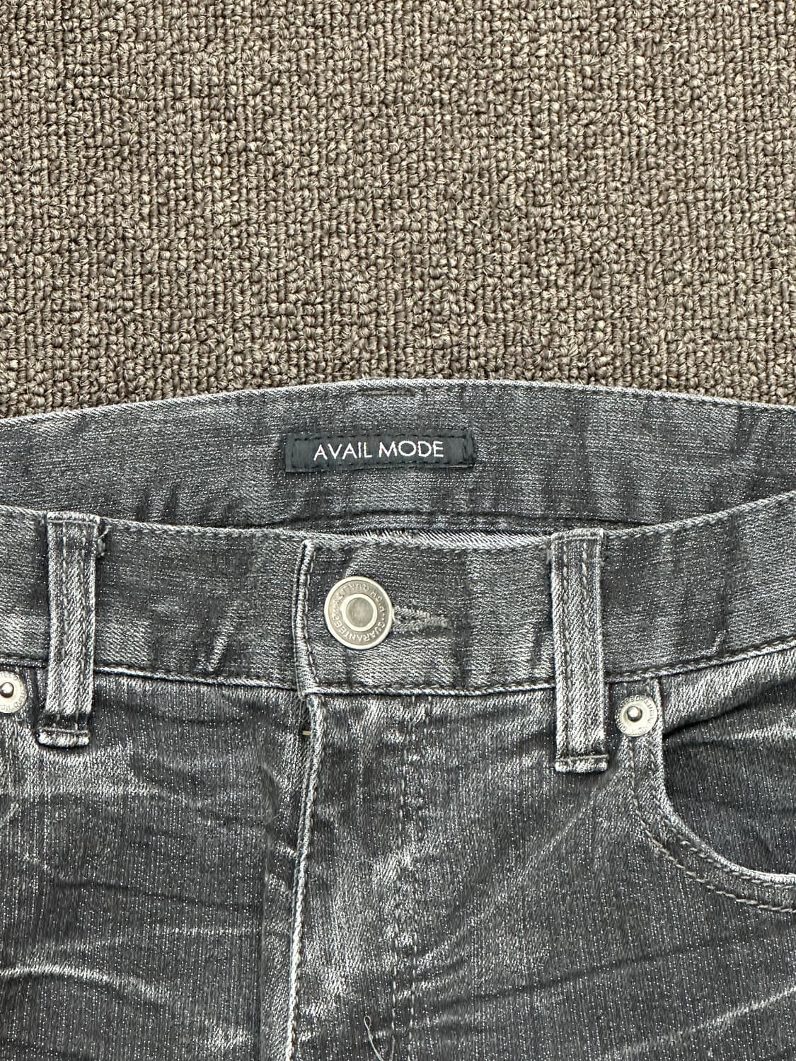 OS)재패니즈 빈티지 워시드 흑청 셔링 데님팬츠 상품이미지2