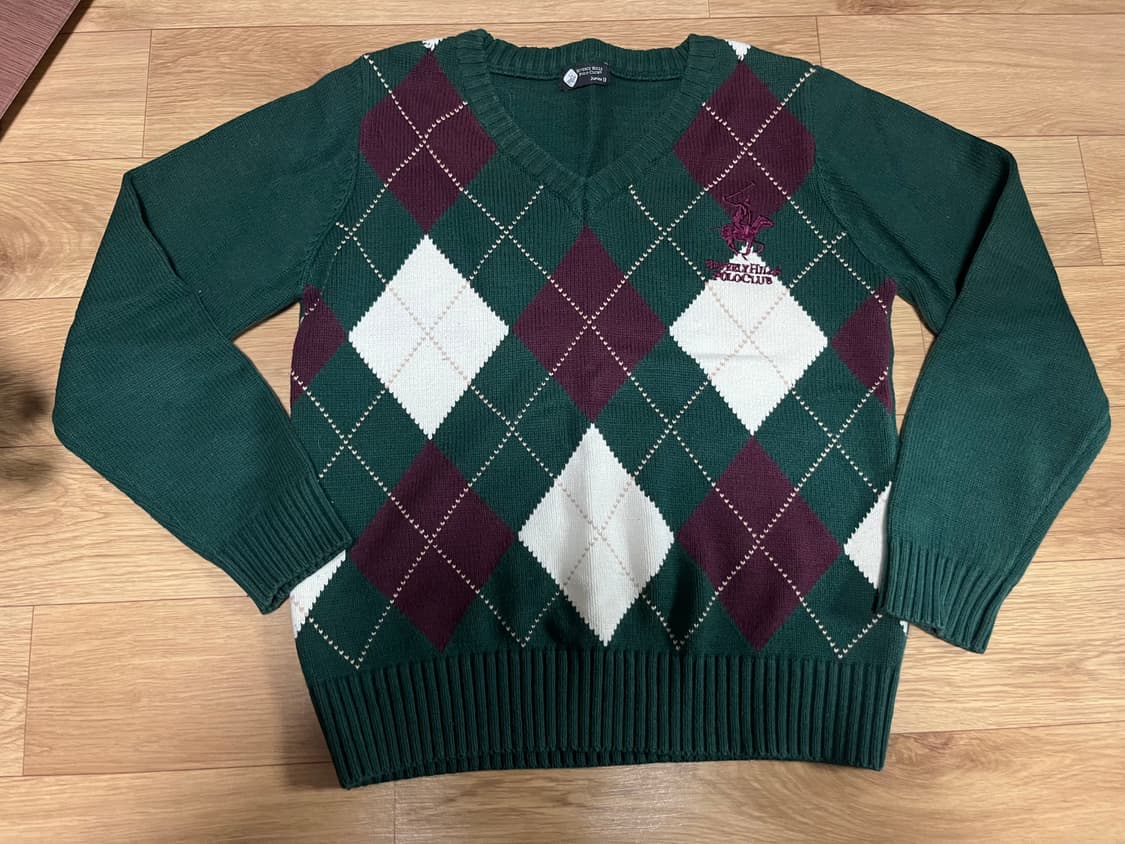 빈티지 아가일 브이넥니트 상품이미지1