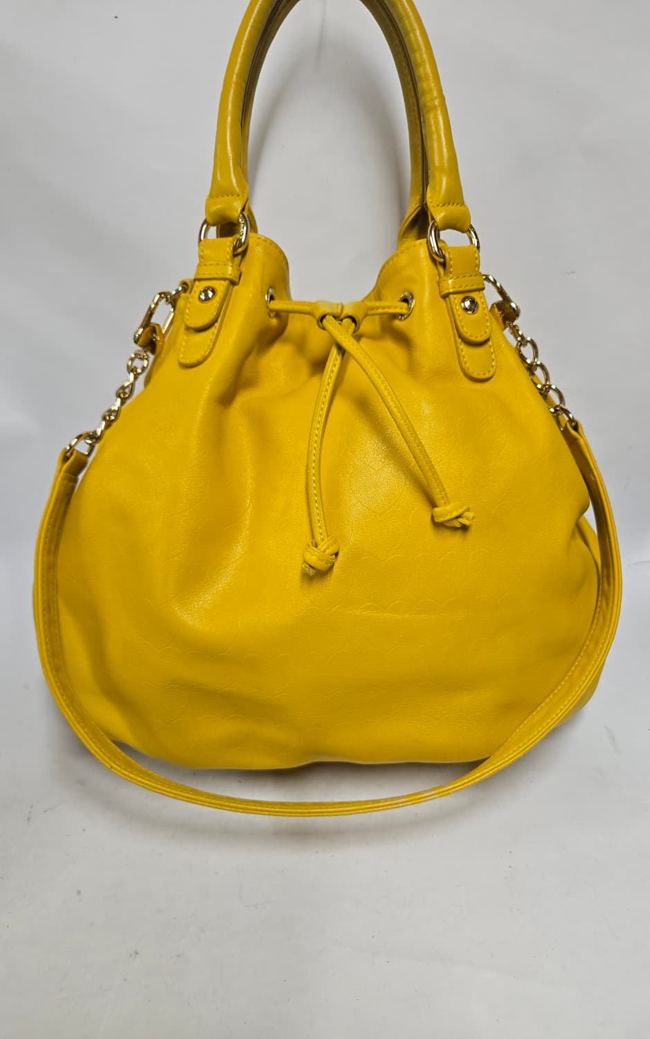 러브캣 옐로우 가죽 복조리 토트크로스백 상품이미지1