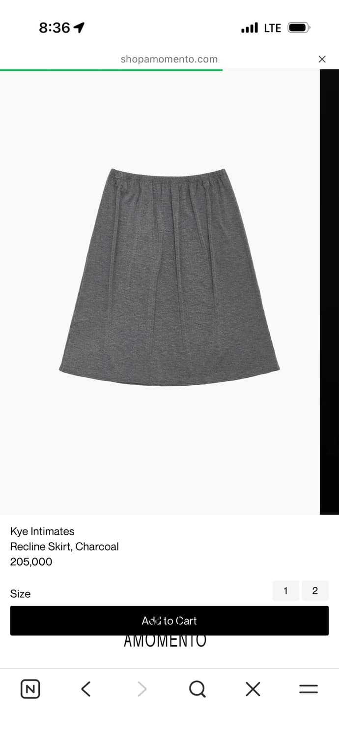 Kye Intimates Recline Skirt, Charcoal 상품이미지1