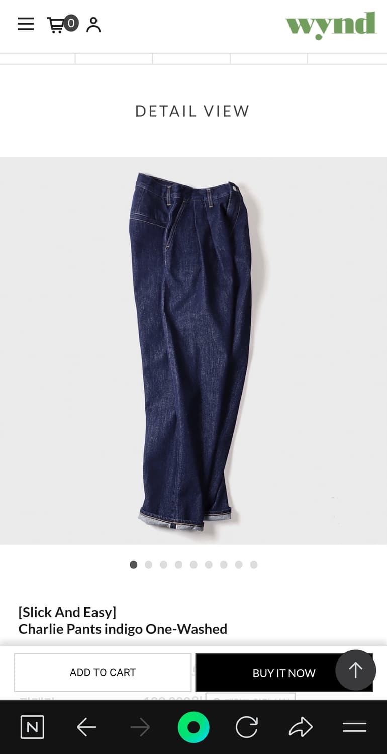 슬릭앤이지 찰리(Charlie) 팬츠 데님 원워시 상품이미지3