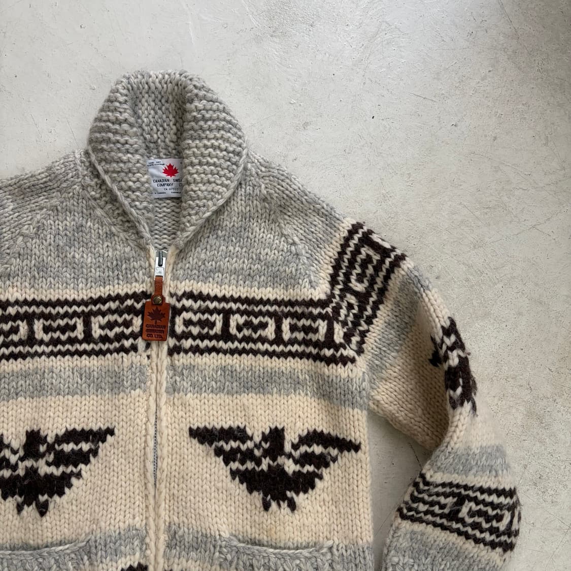 CANADIAN 빈티지 울 코위찬 자켓 L 상품이미지2