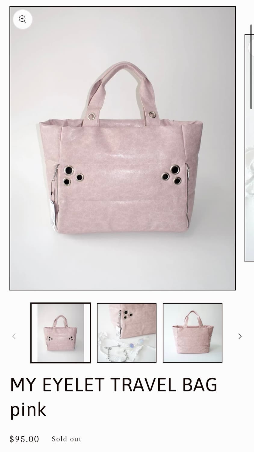 MY EYELET TRAVEL BAG pink 상품이미지1