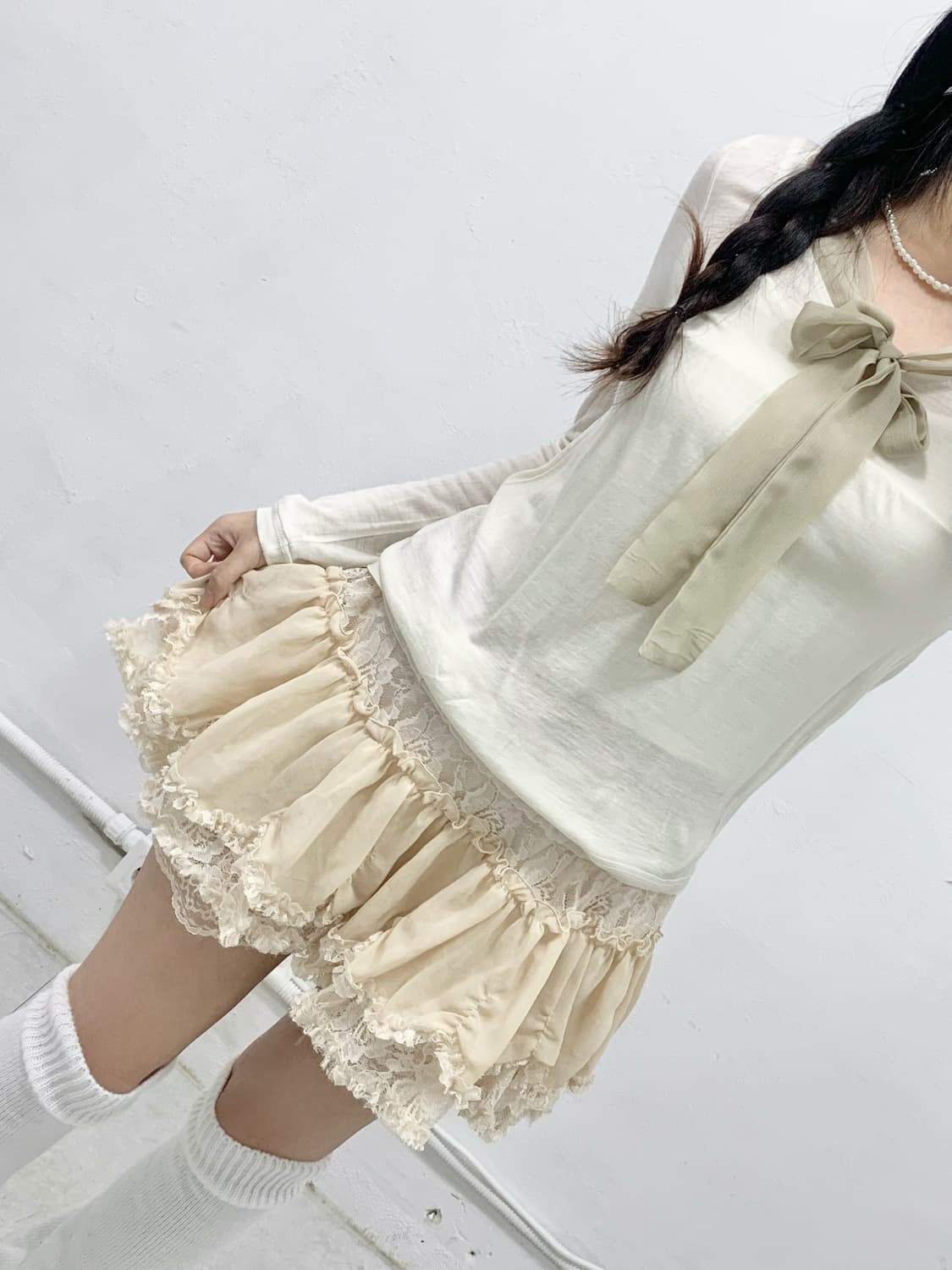 로걀 라떼갸루 리본 롱슬리브 상품이미지3