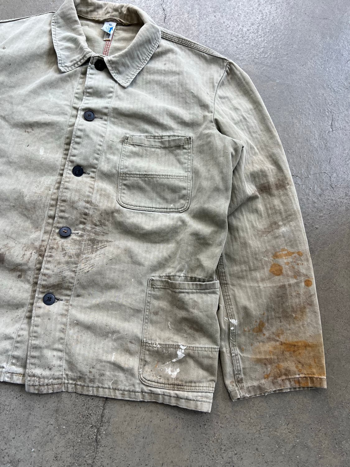 HARD FADED VINTAGE BEIGE HBT 헤링본 프렌치워크자 상품이미지5