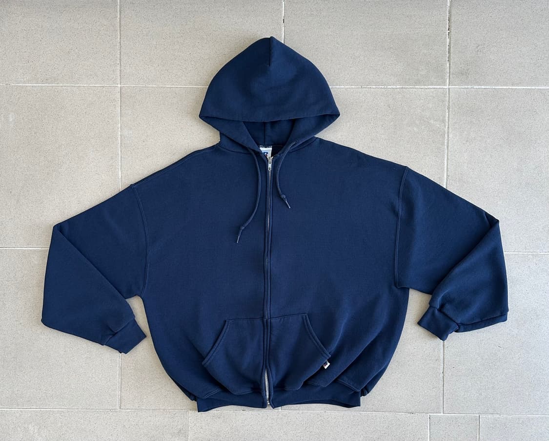 00s 빈티지 러셀 후드집업 네이비 XL 상품이미지1