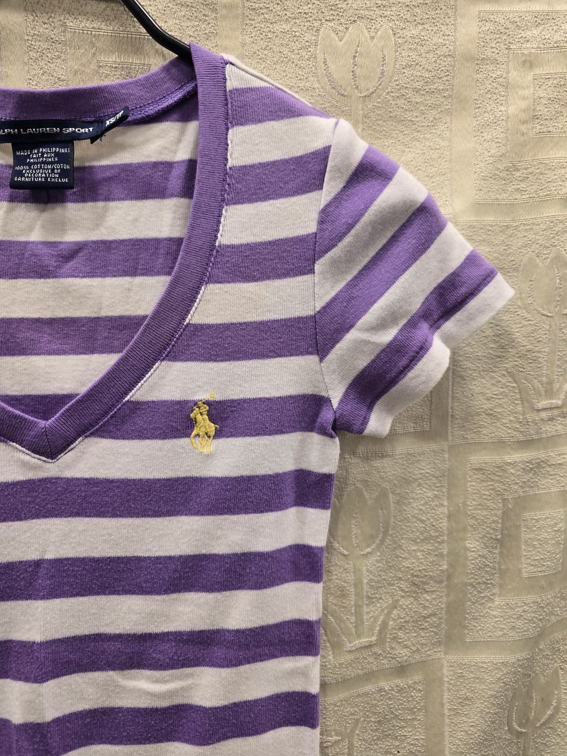 랄프로렌 퍼플 스트라이프 반팔티 XS(44) 상품이미지3