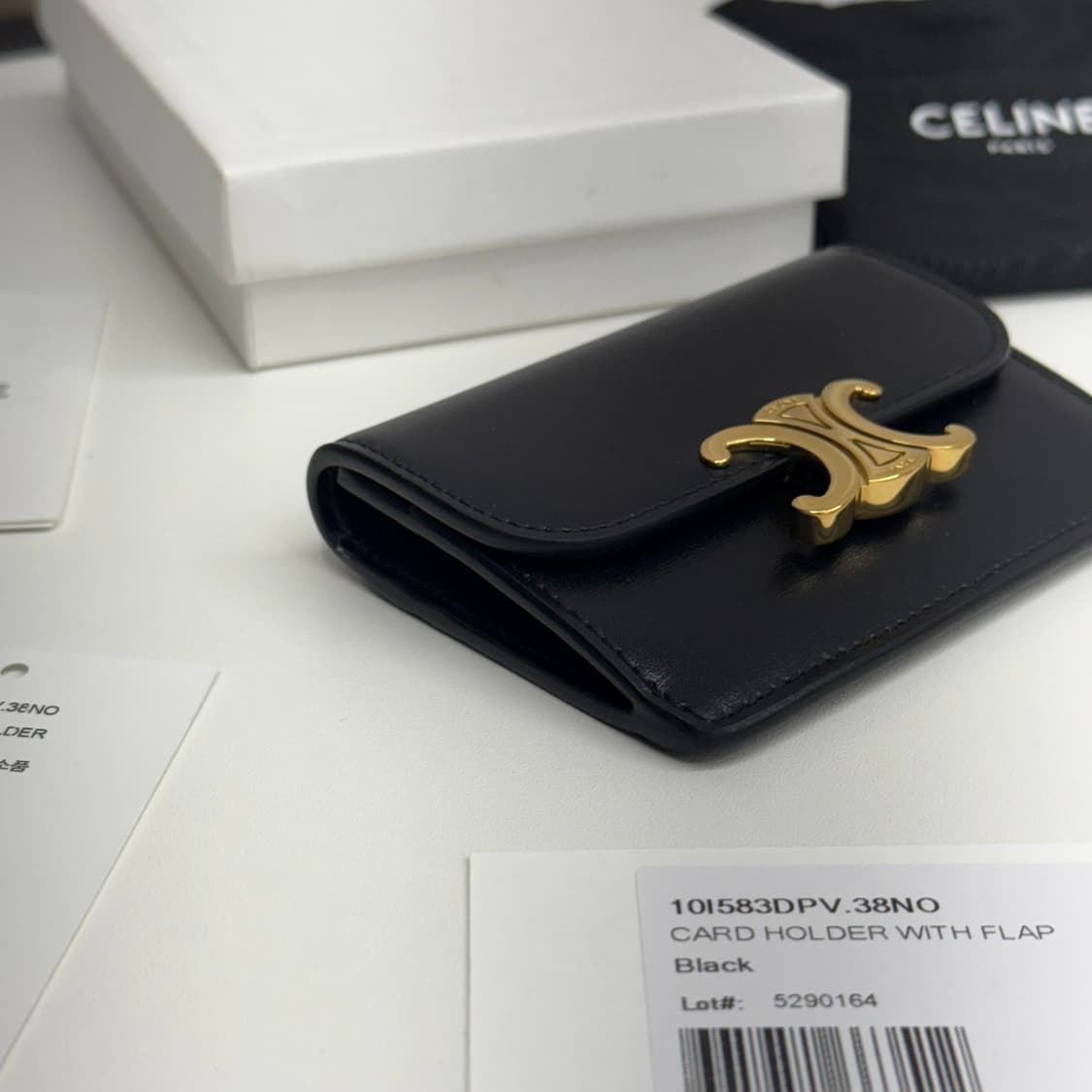 [백화점/풀박스] 셀린느 트리오페 플랩 카드지갑 블랙 상품이미지6
